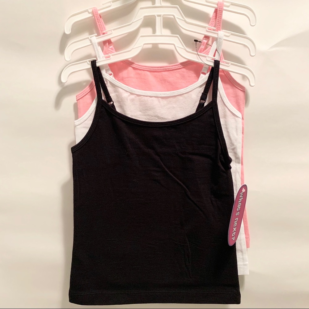 Girls 3-pack adjustable, assorted colors camisoles